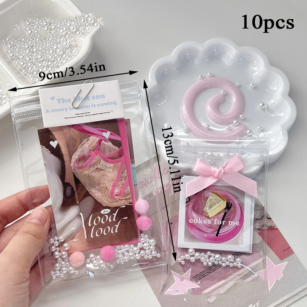 10pcs Small Card Storage Pouch PVC Transparent Jewelry Bags Packing Bags Gift Bags Transparent Storage Bags 5
