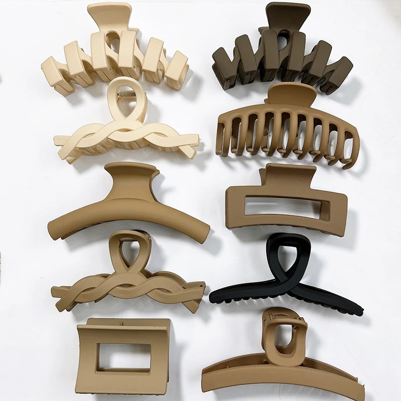 1/2/3/4 stücke Schwarz Kaffee Acryl Große Haar Klaue Koreanische Haar Clip Mädchen Barrettes Clip headwear Set Frauen Mode Haar Zubehör – Detail 10