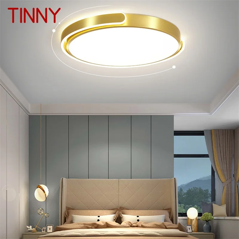 

TINNY Nordic Ceiling Light Contemporary Gold Round Lamps Simple Fixtures LED Home for Living Bed Room