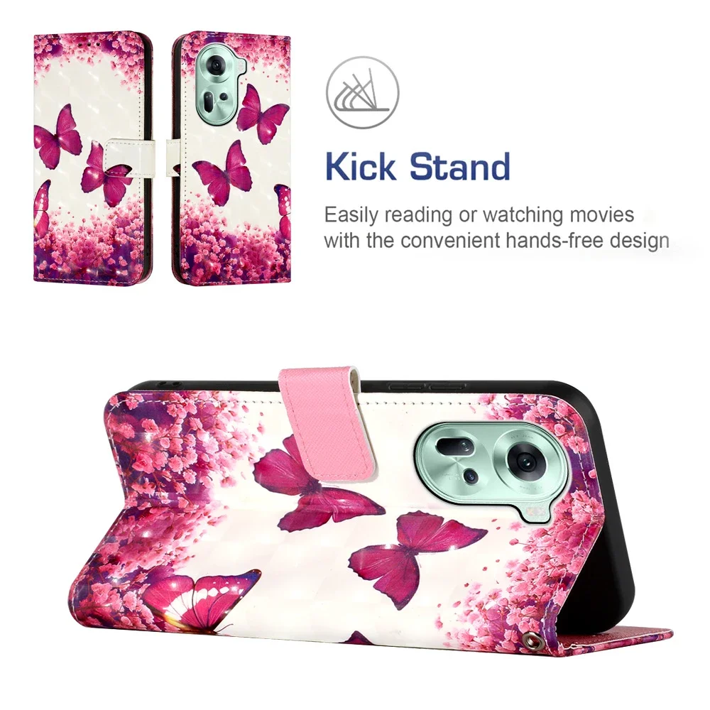Cute Printed Flip Leather Wallet Phone Case Cover