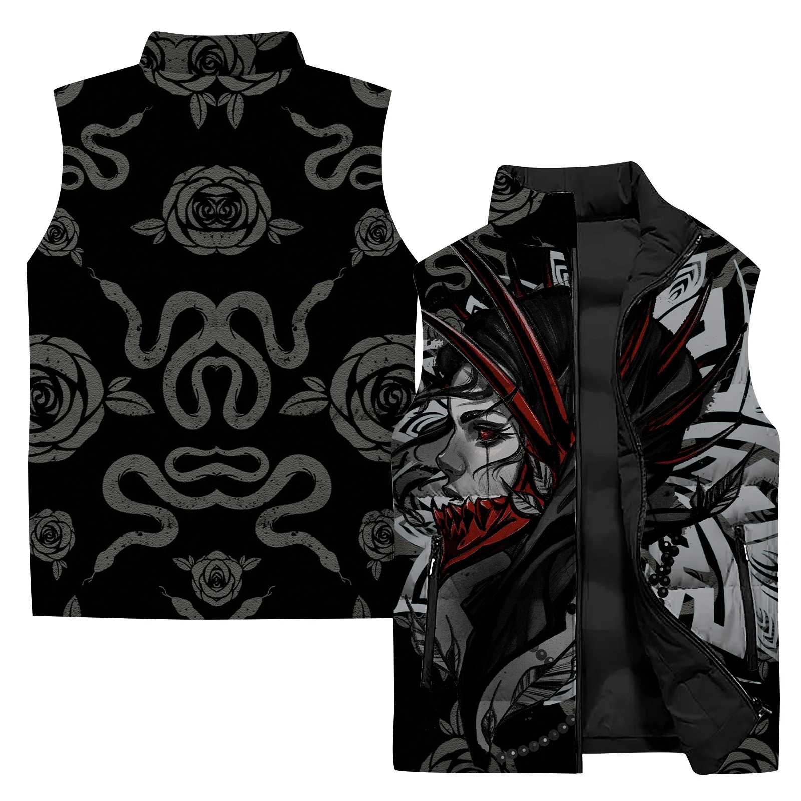 thumbnail image 1 of Nueva chaqueta sin mangas de invierno para hombre, chaleco con estampado de arte abstracto en 3D, chaqueta informal de moda para correr y deportes al aire libre para hombre, cortavientos, 1 of 5