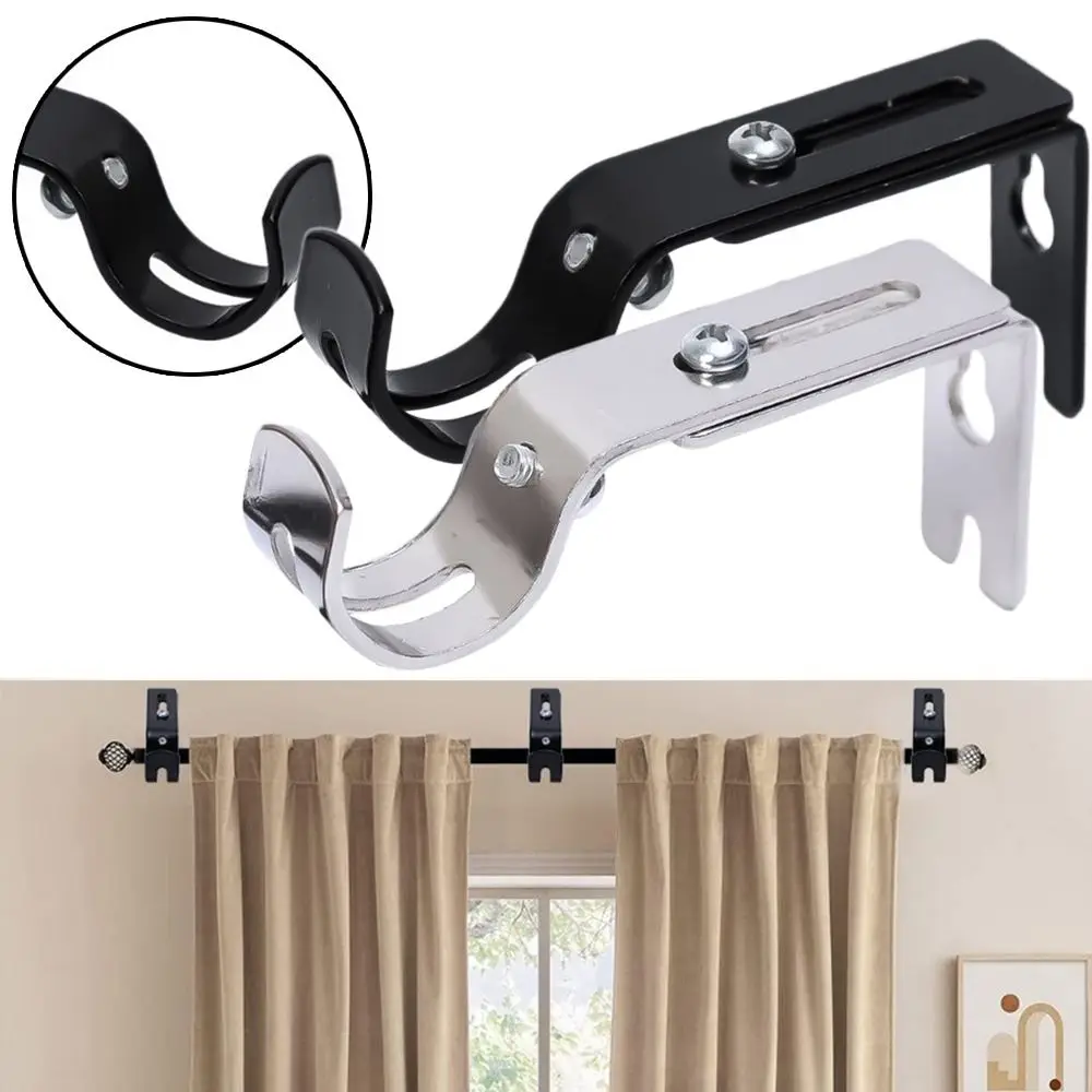 Curtain Rod Holder Portable Single Rod Bracket for WallCurtain Bracket Curtain Support Hanger for 1inch