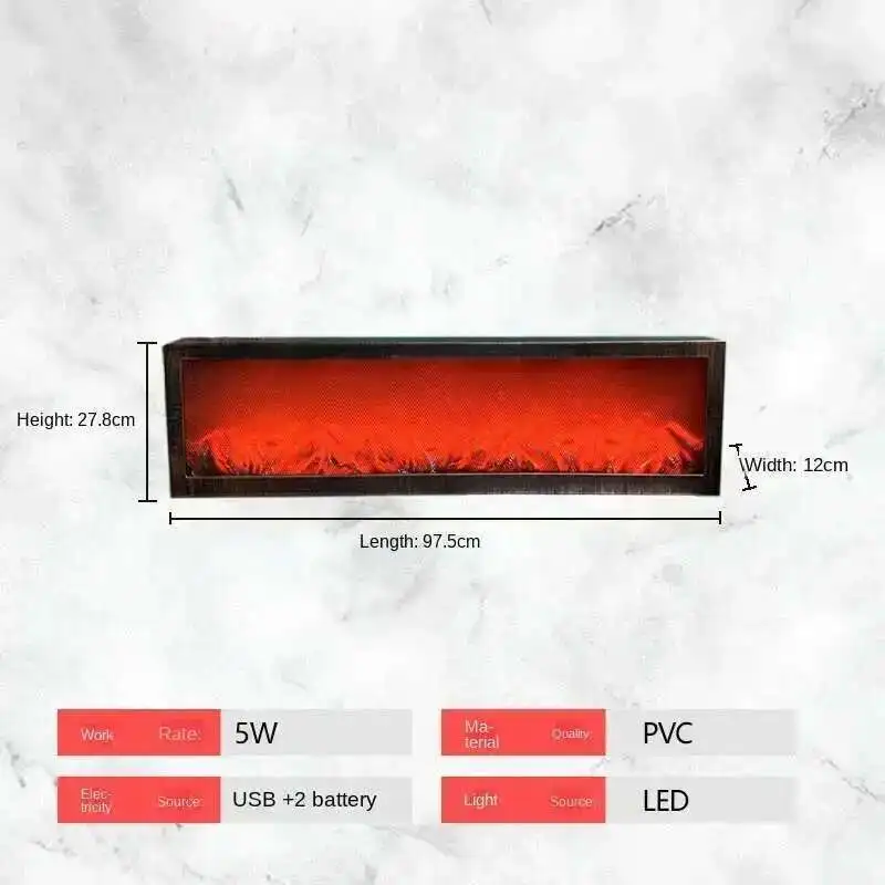 Simulated Fireplaces Home Living Room TV Cabinet Fireplace Flame Lamp Fake Firewood Flame Desktop Decoration Ambient Light 1