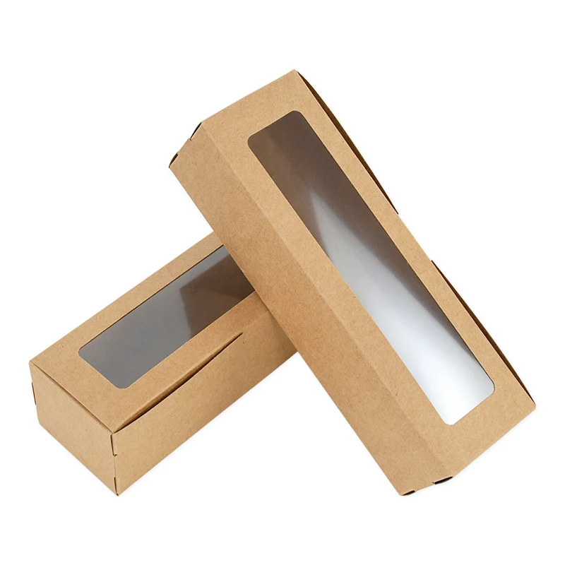 5 Stücke Weiß Kraftpapier Schokolade Macaron Boxen Mit Fenster Kleine Kuchen Verpackung Box Geburtstag Hochzeit Party Geschenkboxen Liefert – Detail 9