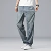 Summer Ultra-thin Lyocell Men's Jeans Drape Soft Fabric Loose Straight Casual Denim Pants Elastic Ice Silk Male Trousers 5