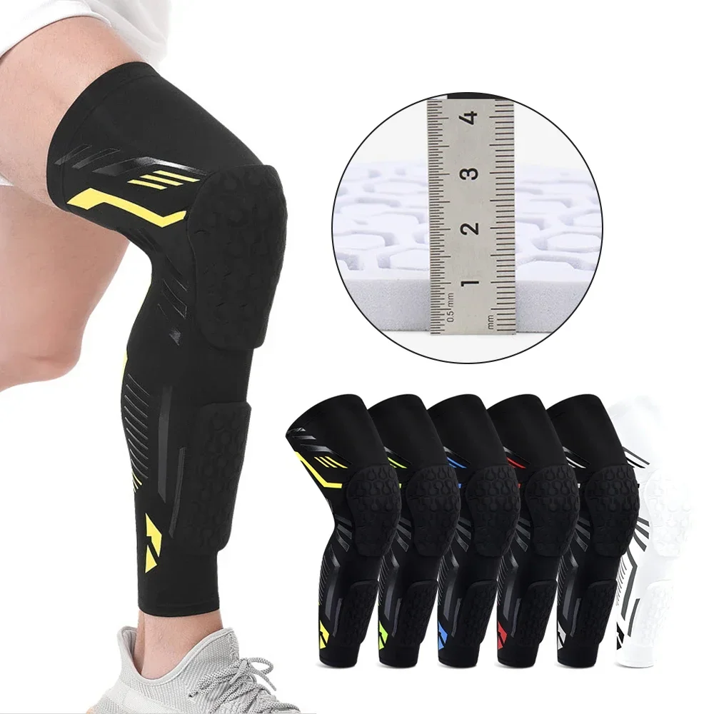 1PC Adult Knee Braces, Crashproof Knee & Calf Pads, Thigh Compression Leg Sleeves Protection for Youth Adults Basketball Running