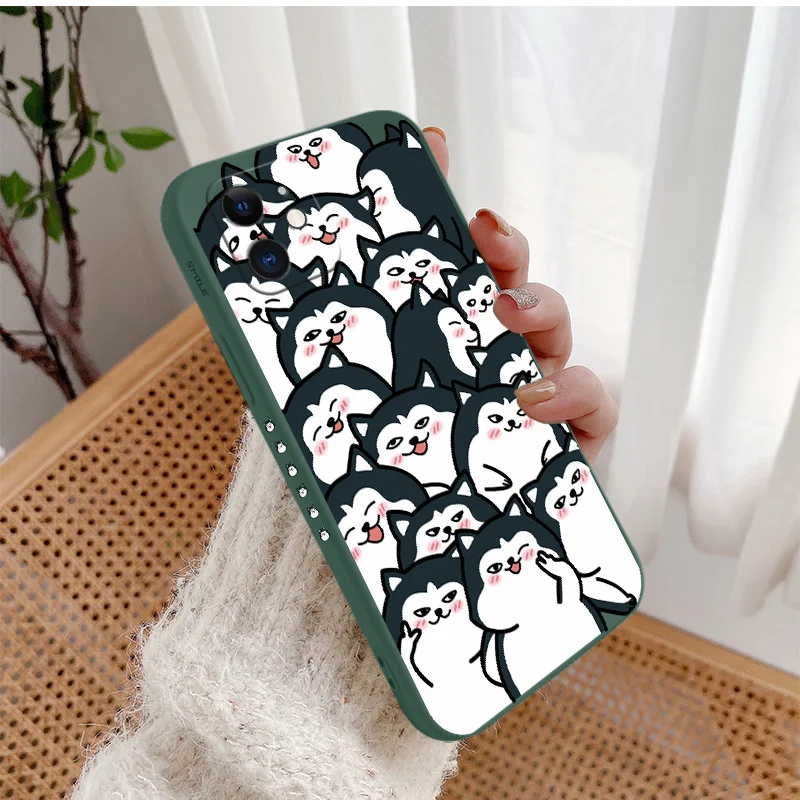 Cute Dogs Phone Case For iPhone 13 12 Pro Max Mini 11 Pro Max X XR XS MAX SE2020 8 7 Plus 6 6S Plus Silicone Cover phone pouches Cases & Covers