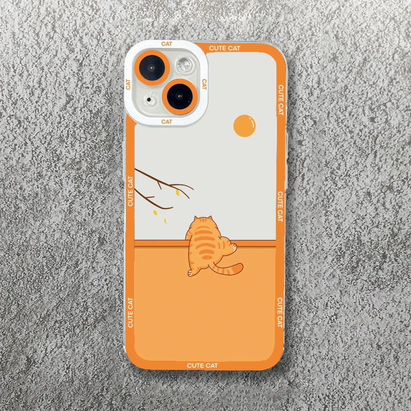 Adorable Black Cat Clear Phone Case - Soft Shell Cover