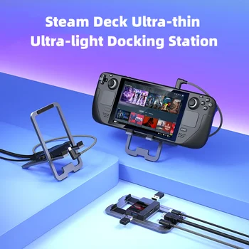Steam Deck Ultra-thin light Docking Station, Steam Deck Dock with HDMI 4K@60Hz, Dual USB-A 3.2 and Portable Stand for Steam Deck 1