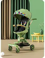 Baby Stoller Can Lie and Sit 0-3 Years Old  High Landscape Light and Foldable Two-way Baby Stroller Carry on Travel Stroller
