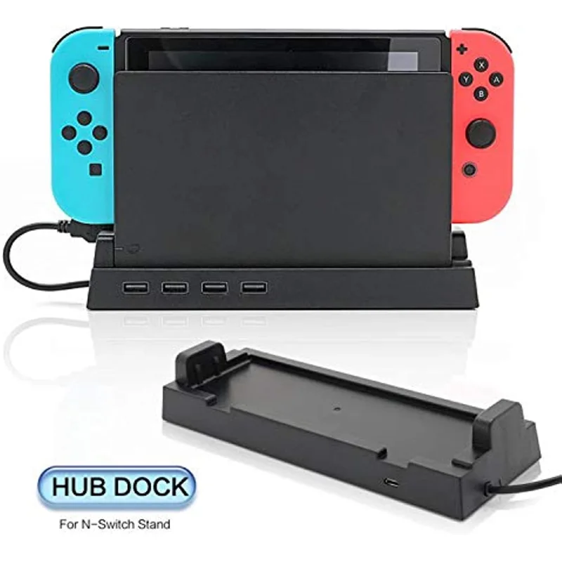Hub Dock for Nintendo Switch Dock, Switch USB Hub for Nintendo with 4 Output Ports Wired Pro Controllers, Keyboard