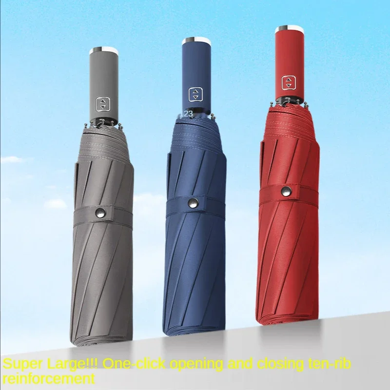 Foldable Strong Windproof Travel Umbrella 130cm 3 Fold Rain Storm Umbrella Men