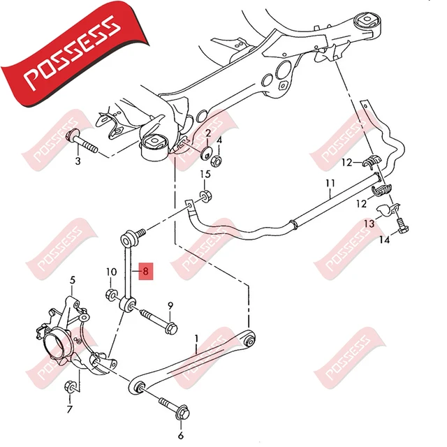 A-Premium Set Of 4 Rear Left And Right Upper Control Arm With Bushing