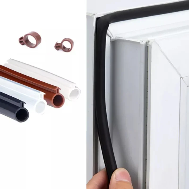 

5/10M door seal strip Plastic Steel Door Window Block Sealing O Type Weather Stripping Silicon Rubber Elastic Band Draft Stopper