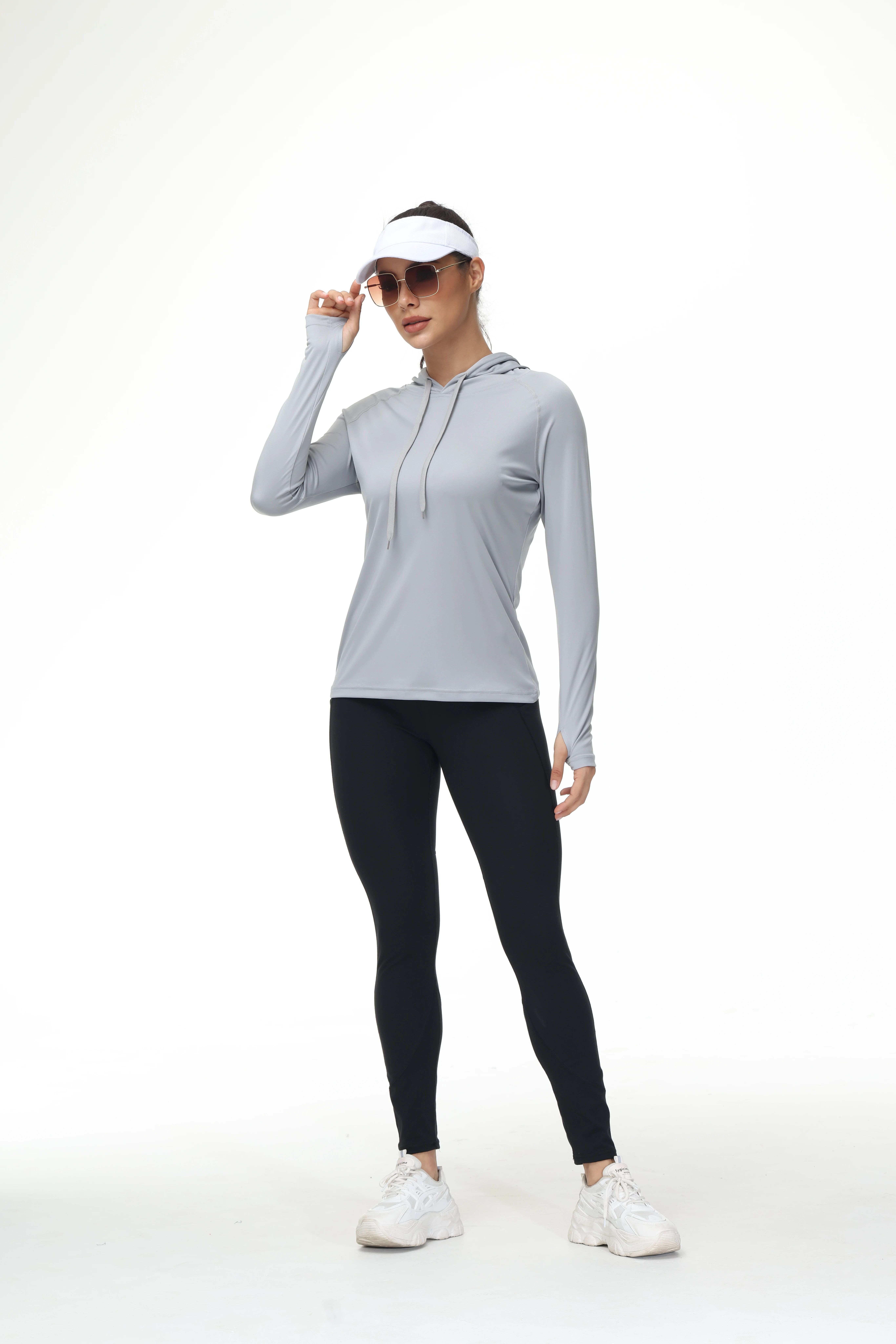 Damen UPF 50+ Rash Guard Langarmshirts Sonnenschutz Schnell trocknend Leichtes T-Shirt Schwimmen Wandern Laufen Angeln – Detail 15