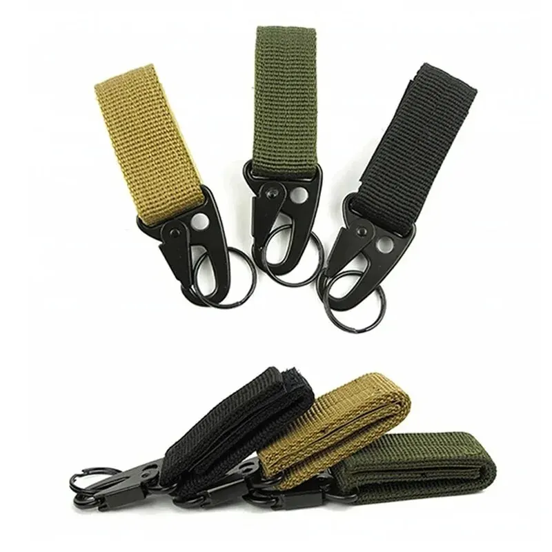 2pcs Tactical Hanging Buckle Molle Nylon Webbing Carabiner Belt Triangle Keychain for Outdoor Climbing Camping Tool Accessory 5