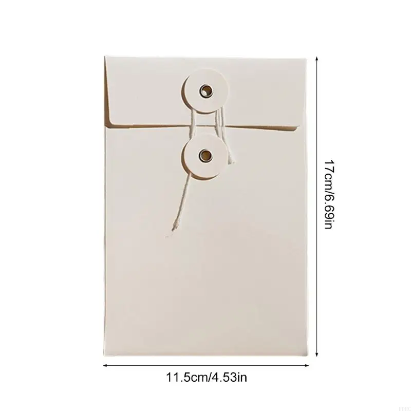 P0RC 20Pcs Paper Envelopes with String Tie Closure Project File Pocket Document Organizers for Office Folder Booklet Bag