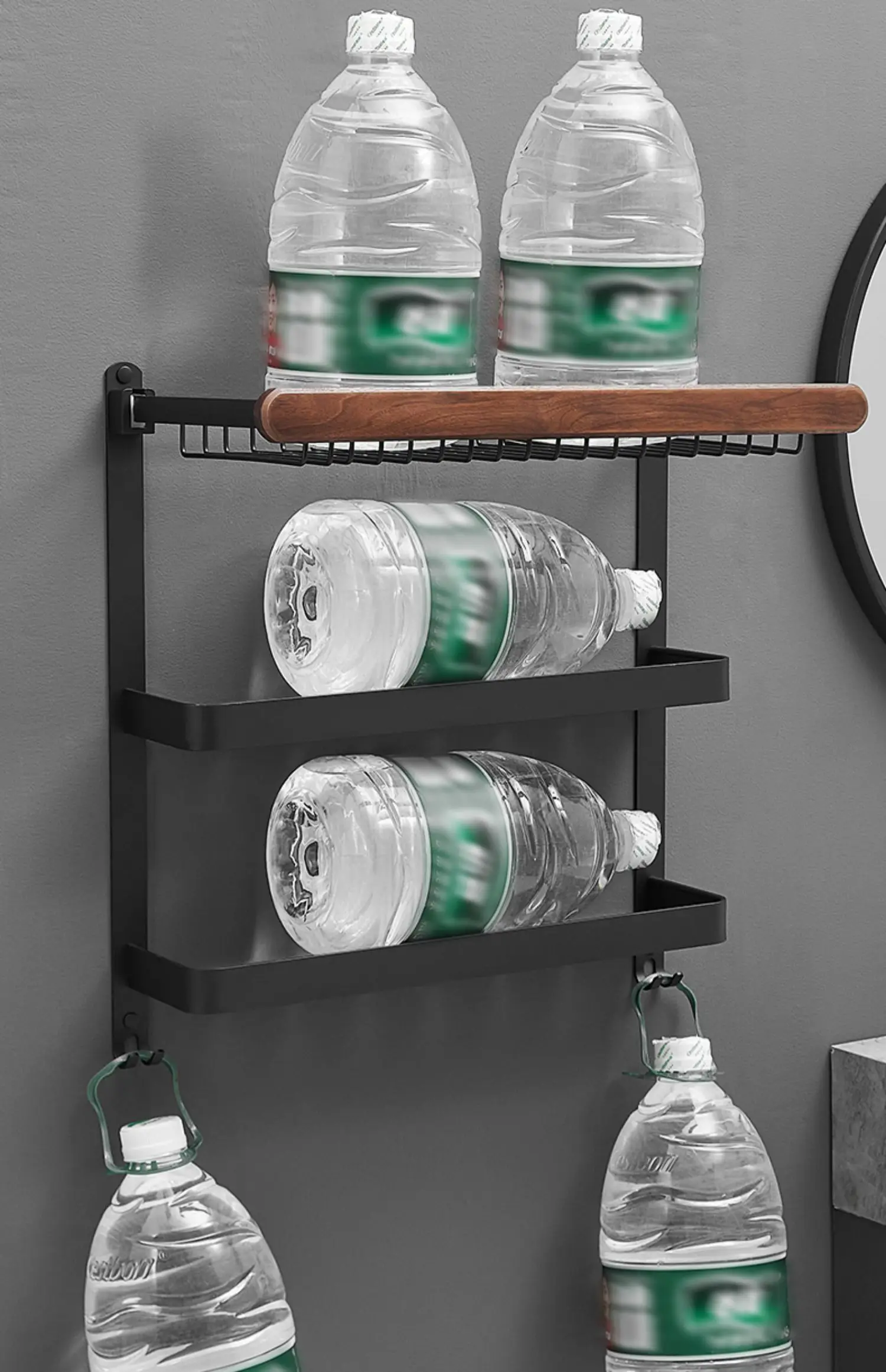 Description Picture 5 of itemNo Drilling Black Towel Holder Fold Hook Hanger Wall 30-60CM Clothes Rack Athroom Aluminum Shower Bath Toilet Storage Shelf