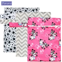 Waterproof Reusable Wet Bag Printed Pocket Nappy Organizers Travel Wet Dry Bags 25x20cm Small Diaper Bag Wet Clothing Mommy Bag 1