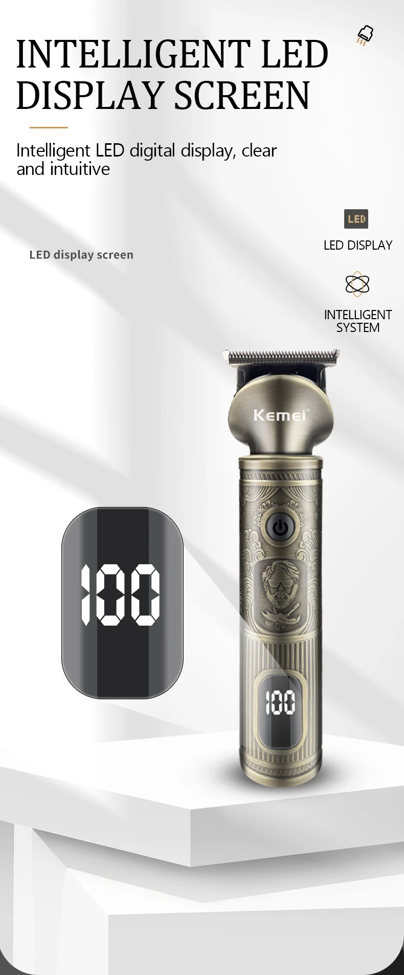 Description Picture 6 of itemKemei KM-1637 Personalized Hair Clipper Set Multi-function LCD Display Hair Clipper Beauty Set Hair Clipper Set