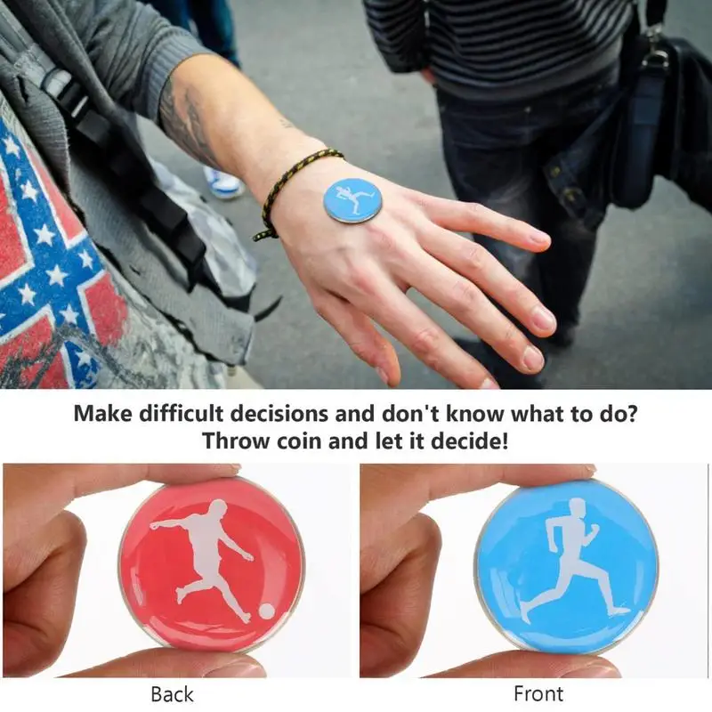 Referee Side Toss Coin Double Face Sports Football Pattern Soccer Volleyball Flip Coin Souvenirs Gift For Kids Adults