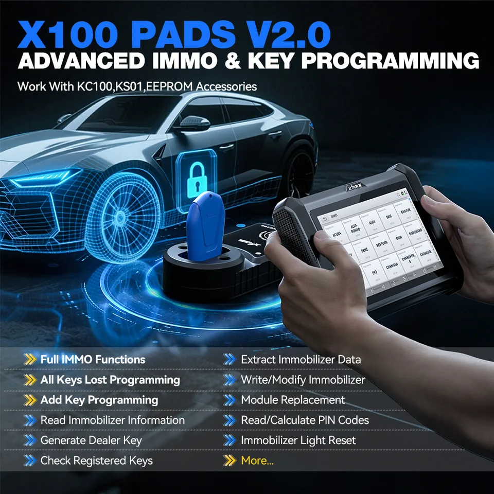 Newest XTOOL X100PADS All Systems Diagnostic Automotive IMMO/Key Programming Auto VIN Built-in CAN FD DOIP 32 Reset Service - Foto 10
