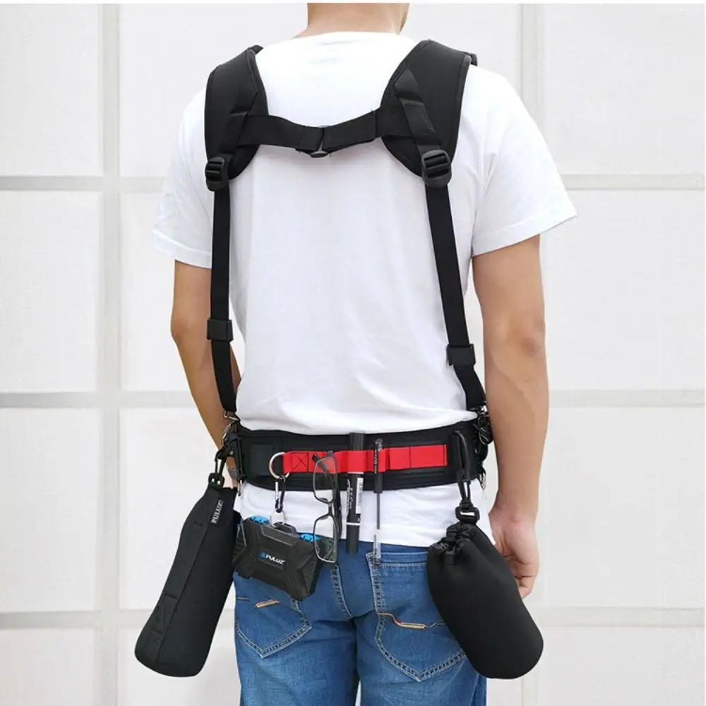 조절 가능한 카메라 허리 벨트 클립 후크 다기능 SLR/DSLR 허리 스트랩 나일론 D-링 카메라 렌즈 가방 사진작가용