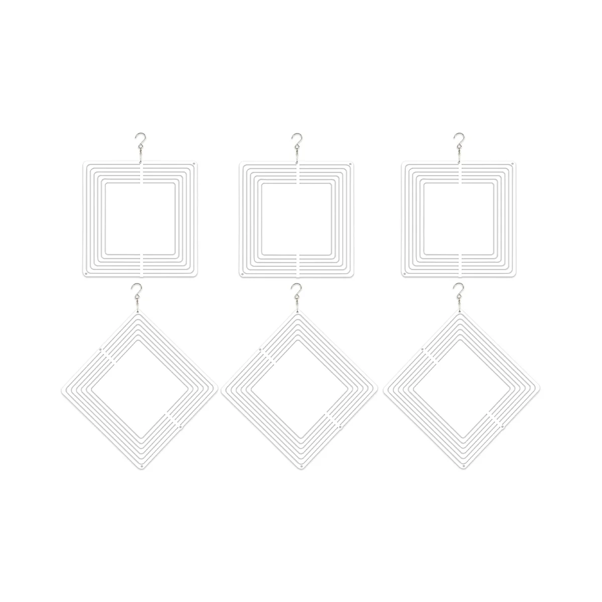

6Pack 10Inch Sublimation Wind Spinner Blanks 3D Square Wind Sculpture Kinetic Spinners for Yard Garden Indoor Ornaments