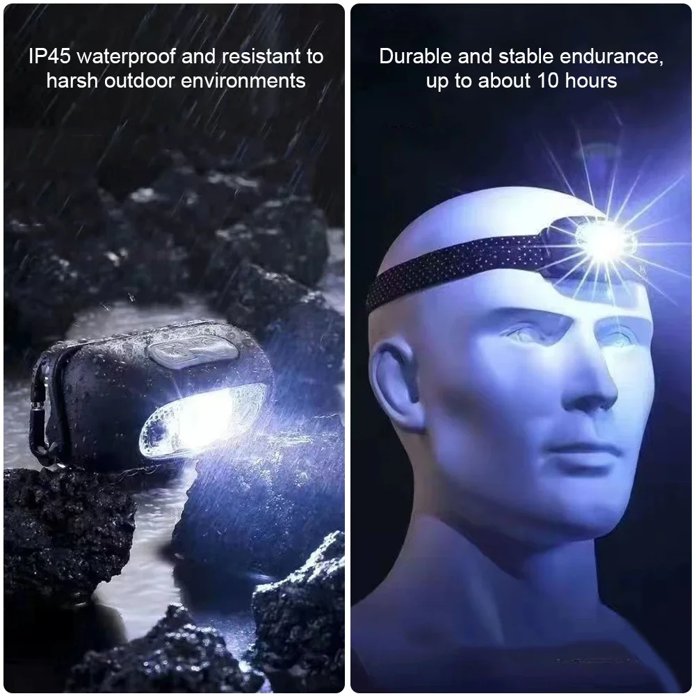 Mini Night Fishing Powerful Torch Head Lamp Strong Light Headlamp Outdoor Waterproof Camping Portable 400mAh Battery Headlamps