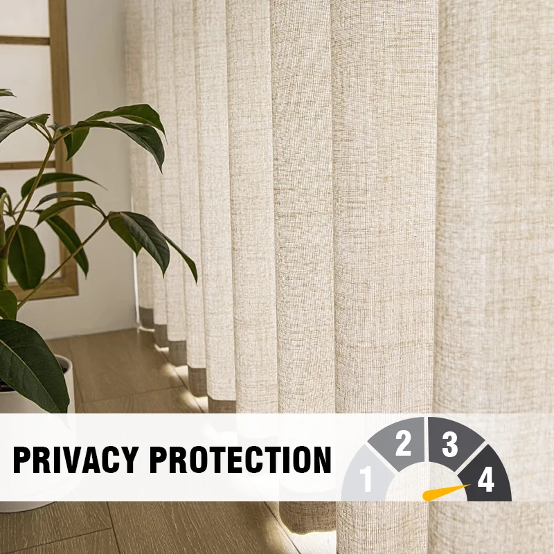 Custom Made Linen Semi-blackout Curtains For Kitchen Bedroom Solid Color Window Curtains for Living Room - Image 2