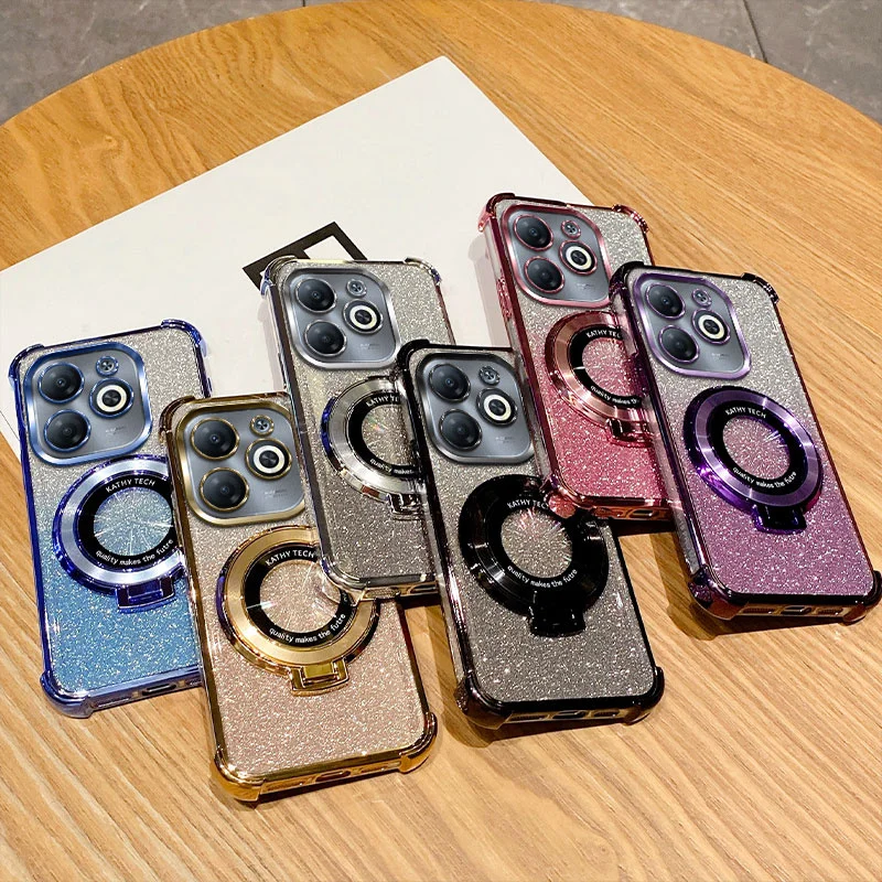 Luxury Shockproof Magnetic Clear Case with Holder Stand and Bracket