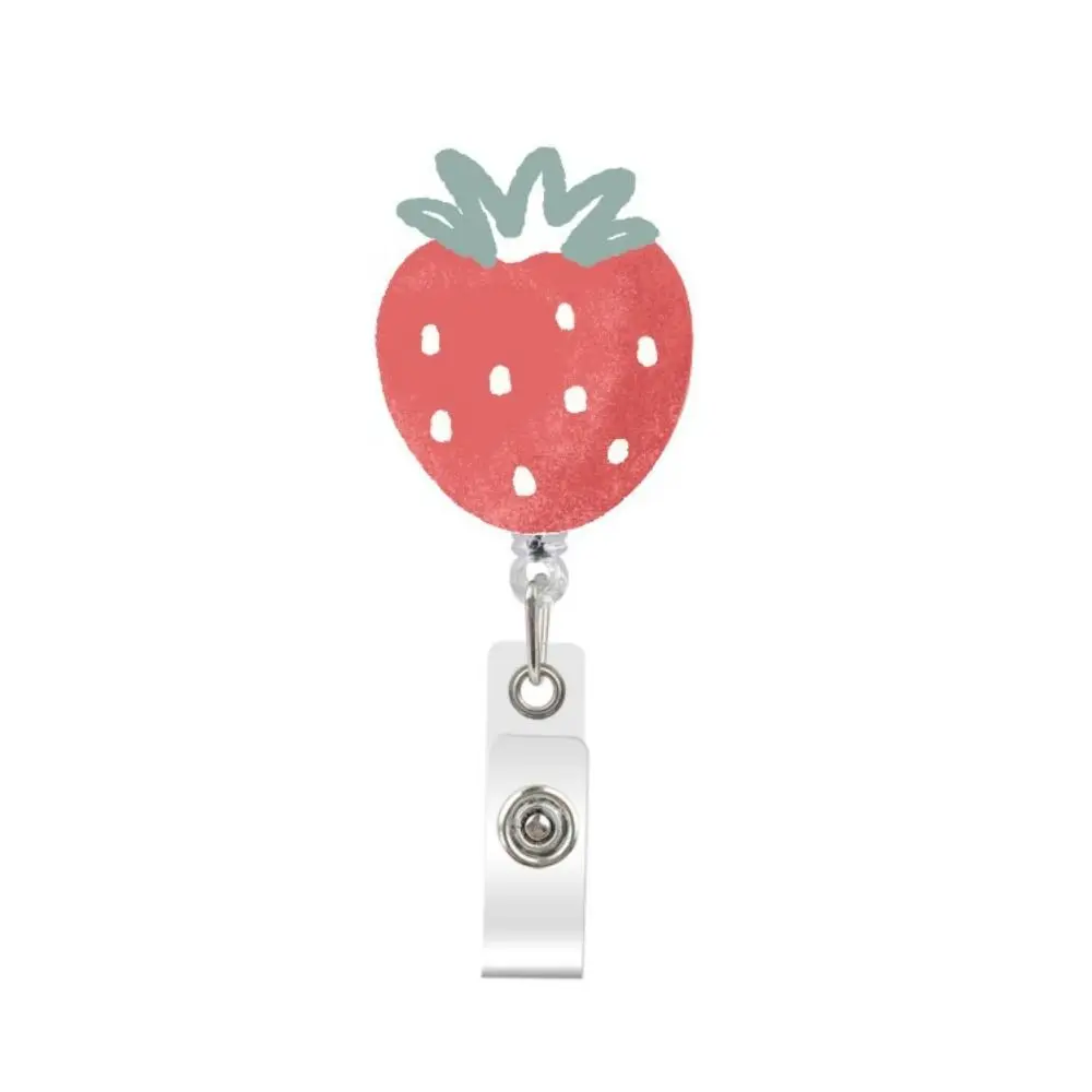 Holder Strawberry Students Card Nurse Doctor ID Card Clips Nurse Badge  Holder Retractable Badge Reel Name Card Holder - AliExpress