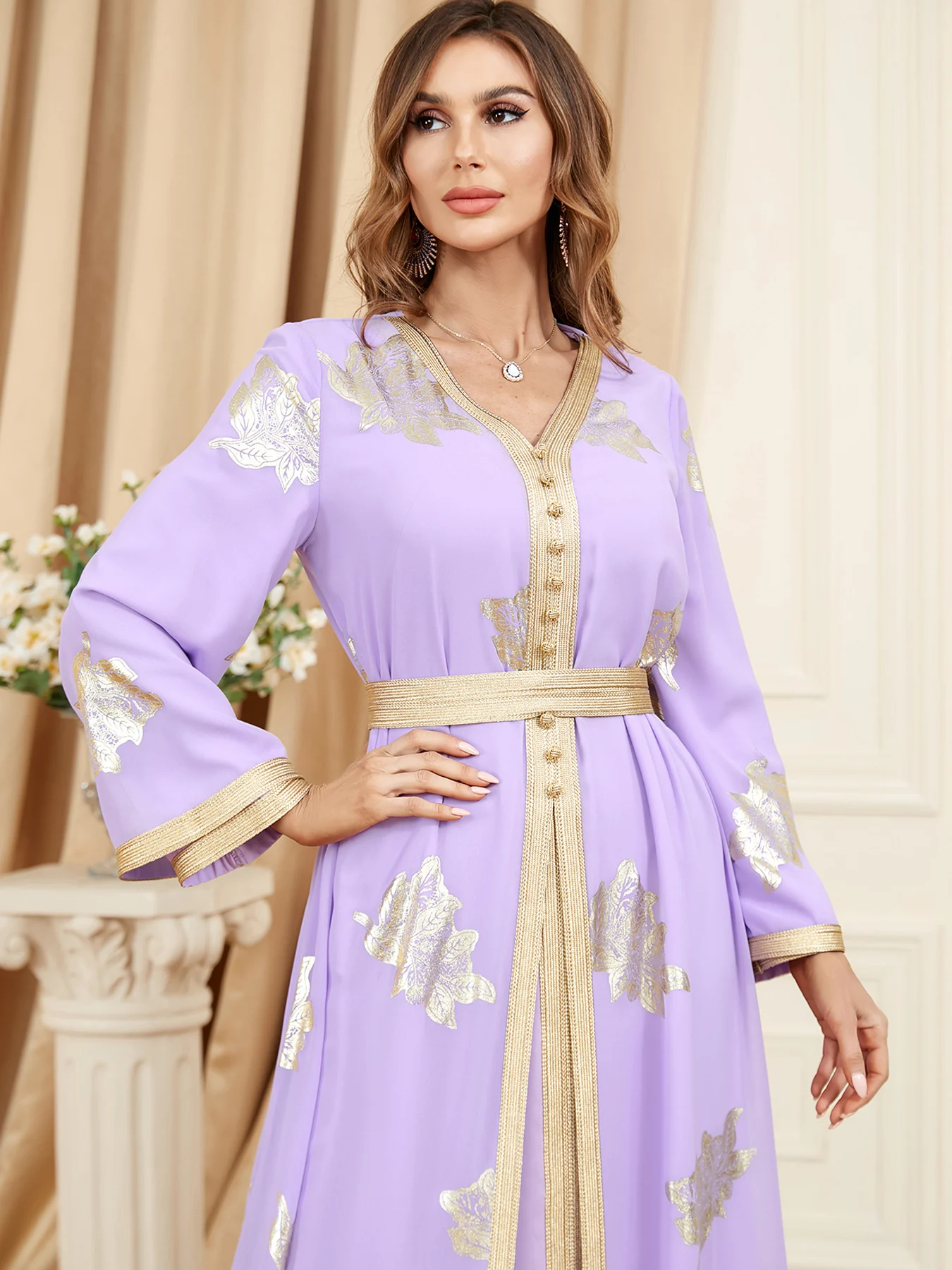 BNSQ 3371# 2023 New Chiffon Gilt Two-piece Set Elegant Fashion Muslim Dress