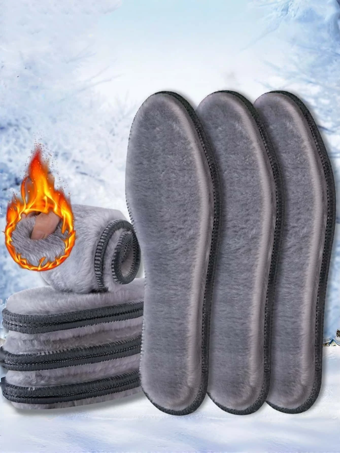 Kışlık Ayakkabı Aksesuarları Mağazası Kadınlar için Sıcak Tabanlıklar, Polar Astarlı, Kalınlaştırılmış, Yumuşak Tabanlı, Rahat Pamuklu Tabanlıklar, Koku Önleyici, Ter Emici, Nefes Alabilen, Ultra Yumuşak