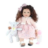 New Design 60 CM Soft Silicone Reborn Toddler Doll Toys For Girl Curly Hair Princess Baby Kids Birthday Gift Play House Toy 2