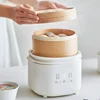 220V 1000ML Electric Slow Stewer with Bamboo Steamer Household Ceramic Bain-marie Home Slow Cooker Multi Cooker 1