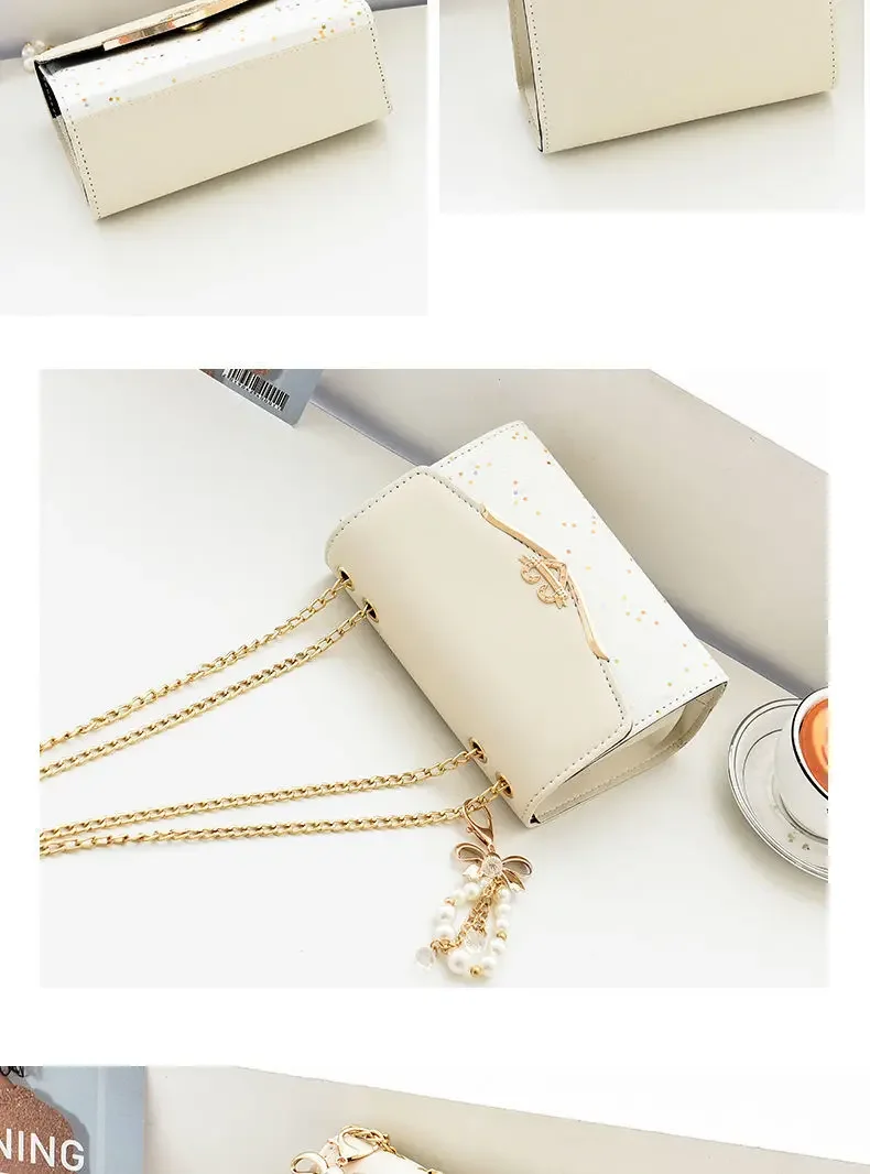 Fashionable Bright Leather Chain Crossbody Bag Women's Single Shoulder Small Square Bag Hot Sale of the Season New Style