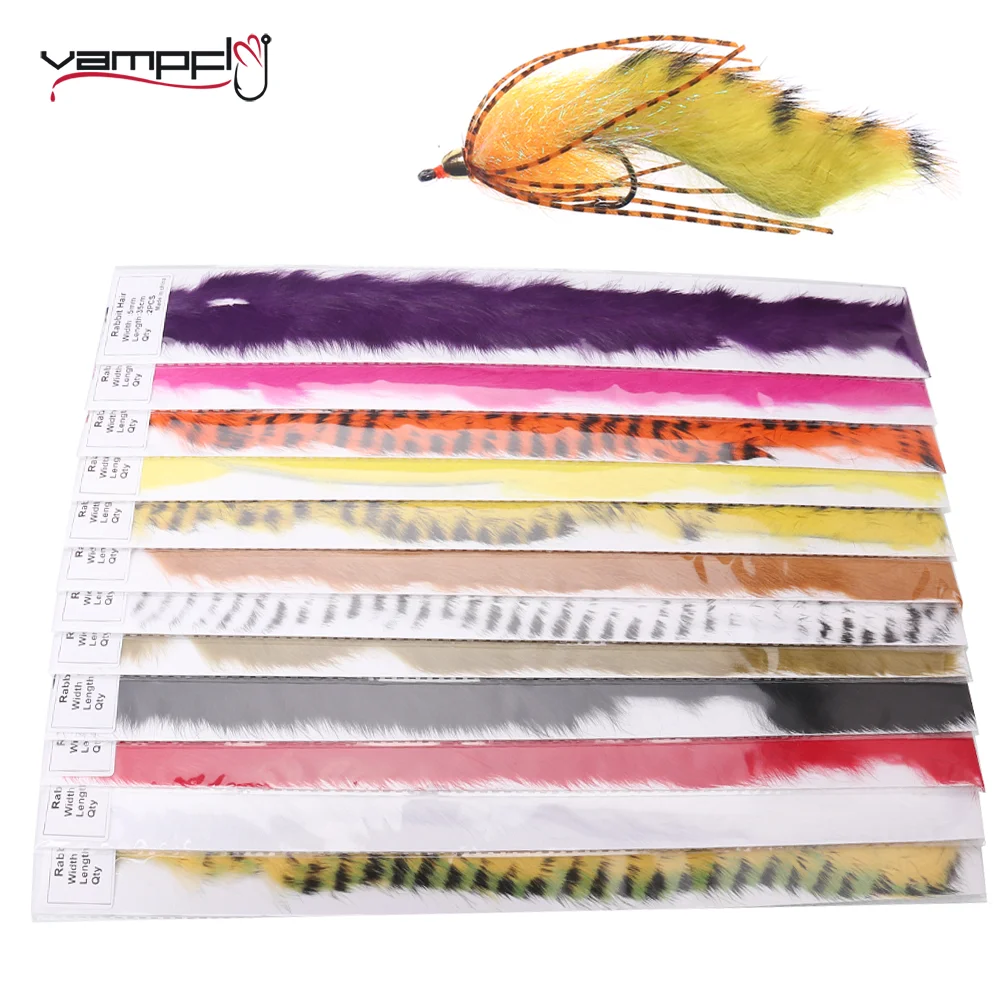 

Rabbit Zonker Strips Fly Tying Materials Soft Rabbit Fur Hair For Streamers Flies Minnow Saltwater Fly Fishing Lure Accessories