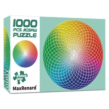 MaxRenard 성인용 직소 퍼즐 1000 조각, 그라데이션 컬러 라운드 무지개, 환경 친화적 종이, 크리스마스 선물 장난감
