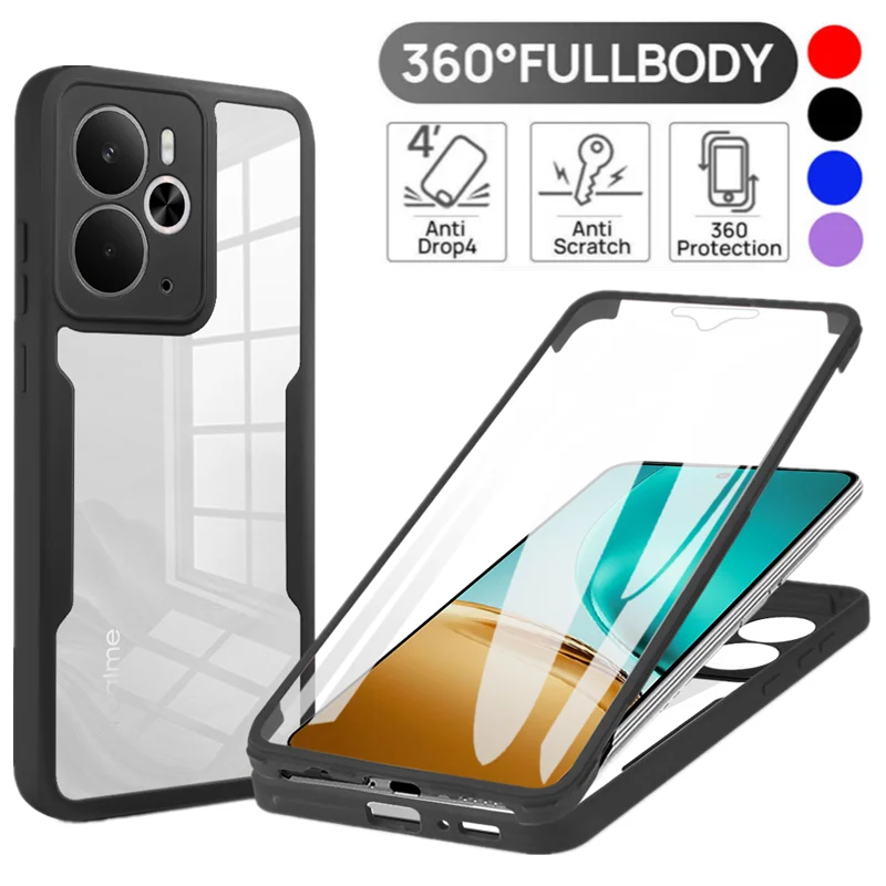 Full Body Shockproof Case with Built-in Screen Protector and Clear Design