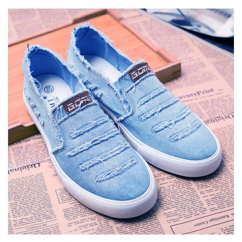 Sepatu Kanvas Musim Semi Musim Panas Sepatu Denim Fashion Pria