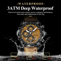 POEDAGAR luxe haut hommes montre-bracelet Quartz Original en cuir hommes montres Date chronographe étanche lumineux homme montre mâle + boîte 2