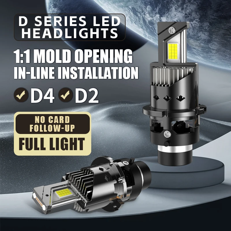 Direct Plug-in D Series LED Car Headlights With Decoding Canbus LED High-Power D2S D2R D4S D4R High-Brightness Lights 135W