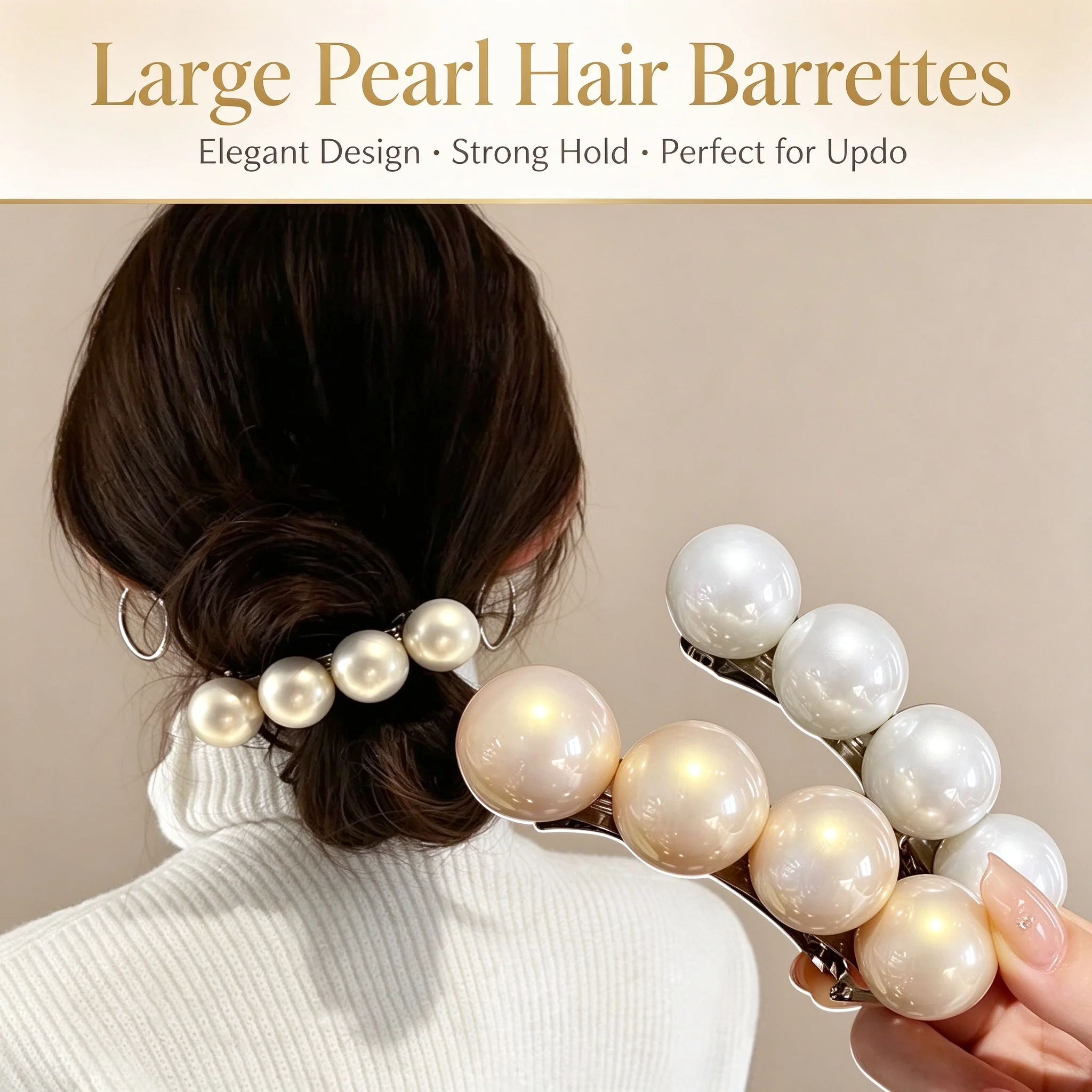 Große Größe Imitation Perle Haar Clips Für Frauen Mädchen Haar Styling Haarnadeln Haar Seite Klemme Barrettes Mode Haar Zubehör