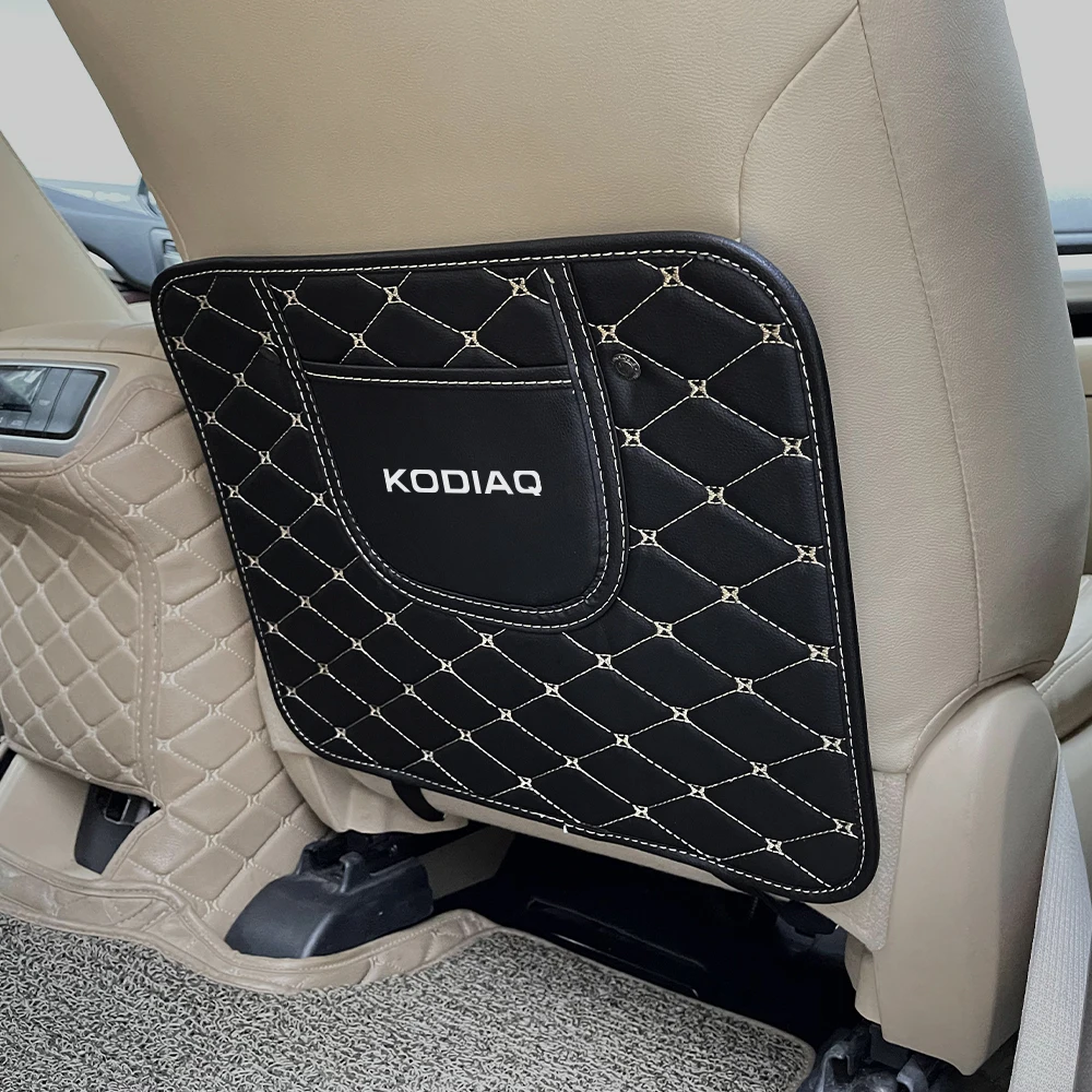 1Pc 자동차 좌석 등받이 안티 킥 패드 안티 먼지 스크래치 매트 Skoda Kodiaq Rs 2019 2020 2021 2022 용 자동 인테리어 액세서리