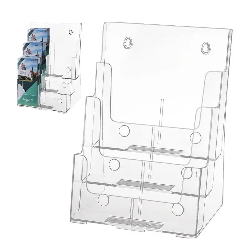 

Flyer Holder Stand Transparent Literature A4 Paper Pamphlet Organizer Holder Desktop Stationery Office Accessories For Leaflets