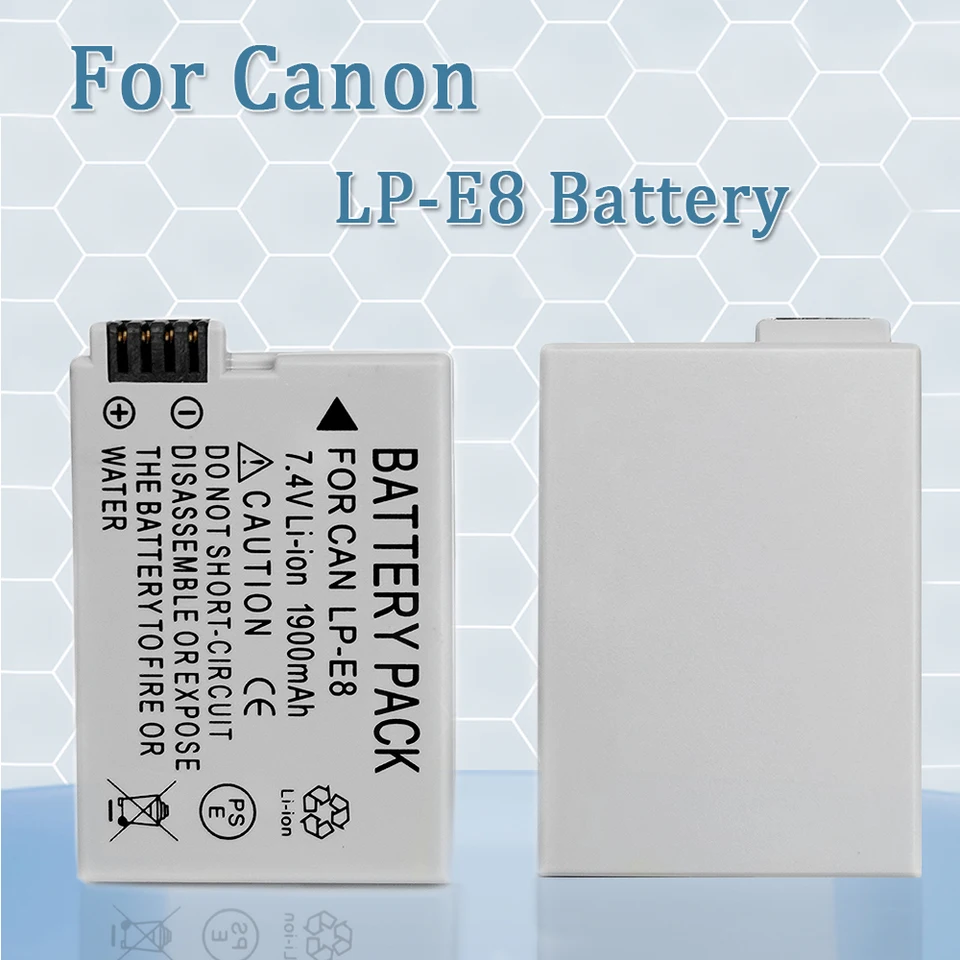 DDSTT DSTE 2PCS LP-E8 Li-ion Battery Compatible with Canon EOS 550D 600D 650D 700D