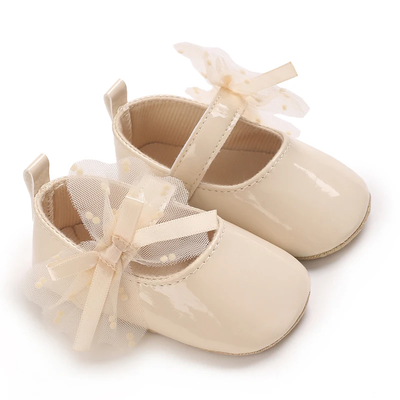 Cute 0-18M Women's Spring and Autumn Large Bow Decoration Elegant Party Attends Soft Bottom Casual Princess Shoes