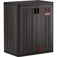 9 Cubic Ft. Heavy-Duty Resin Cabinet with 2 Shelves, Dark Grey 1