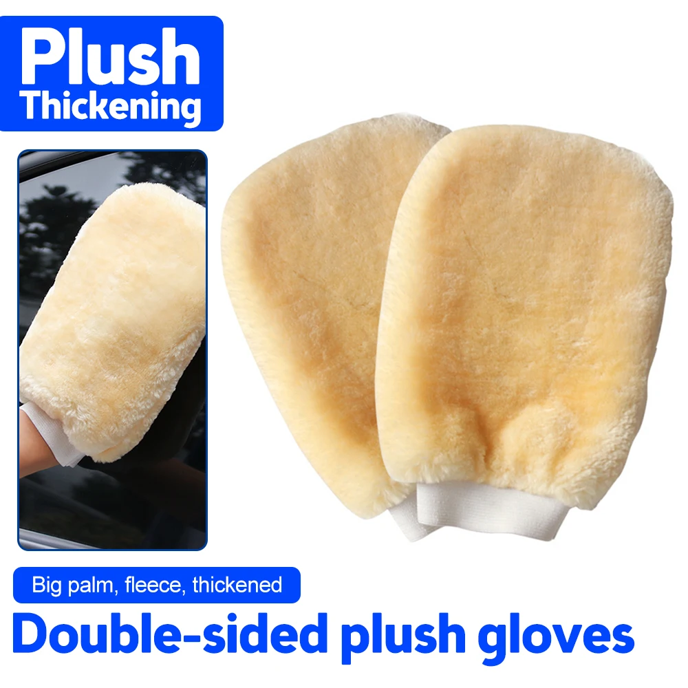 Washing Gloves Artificial Wool Water Absorption Car WashFiber Automotive Cleaning Cloth Towel Auto Care Double-faced Glove